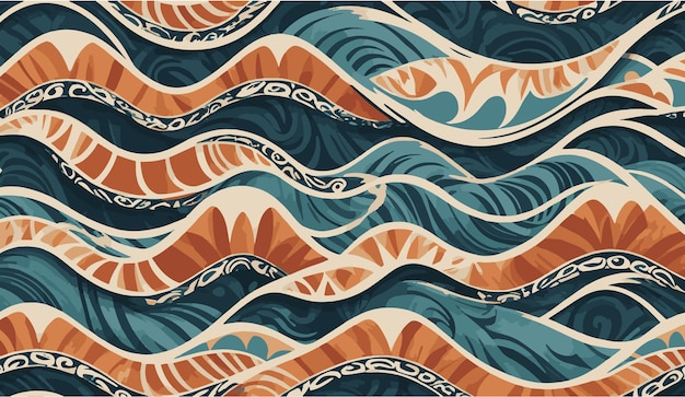 Colorful wave fabric design pattern