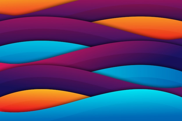 Colorful Wave Geometric Papercut Background