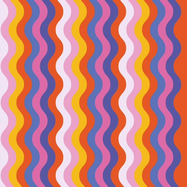 A colorful wave geometry groovy pattern design