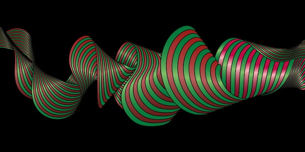 Красочная волновая градиентная конструкция извилистой линии Векторная иллюстрация