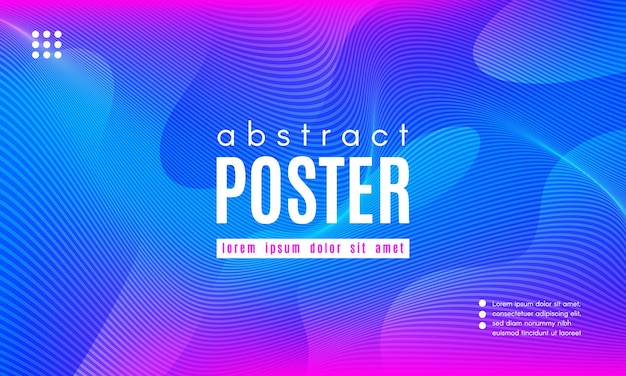 Colorful wave poster with gradient wave lines