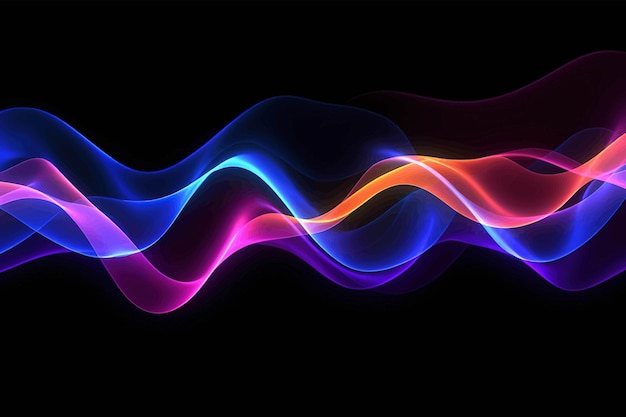 A colorful wave with a black background