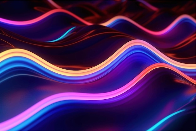 A colorful wave with a blue background