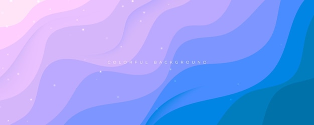 Colorful wavy background blue and pink smooth gradient design