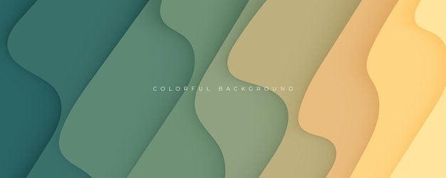 Vector colorful wavy background green and yellow smooth gradient composition