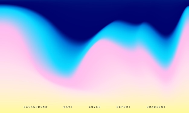 벡터 포스터 카탈로그 전단지 표지판 또는 전단지를 위한 다채로운 파동형 그라디언트 메쉬 배경
