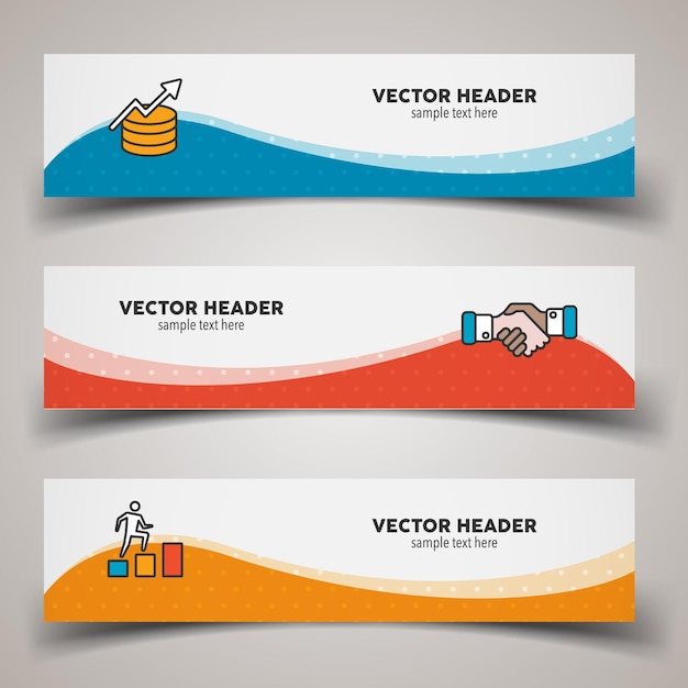 Colorful wavy headers