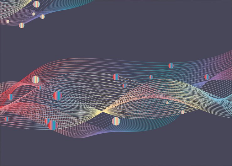 Vector colorful wavy line background