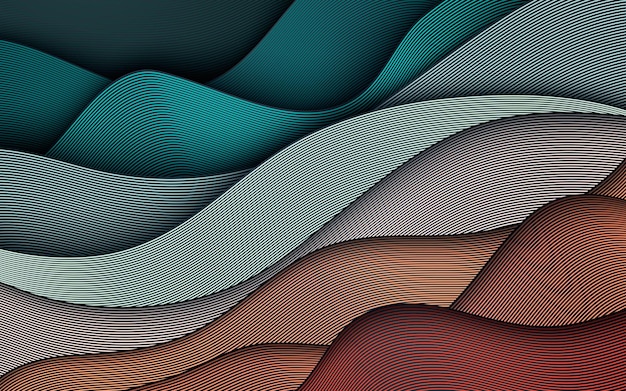 Colorful wavy lines background. Dynamic textured element. Modern gradient light  illustration.