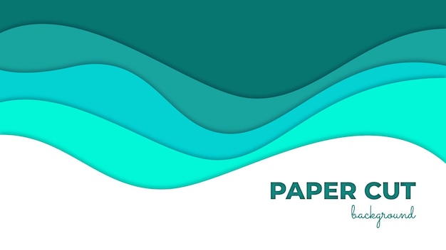 Vector colorful wavy paper cut style background