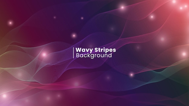 Colorful wavy stripes abstract background premium vector