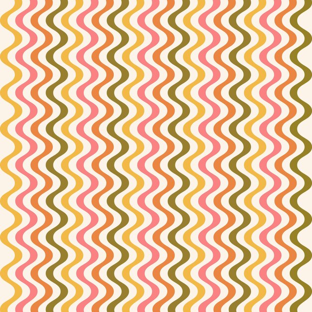 colorful wavy stripes funky horizontal waves seamless pattern