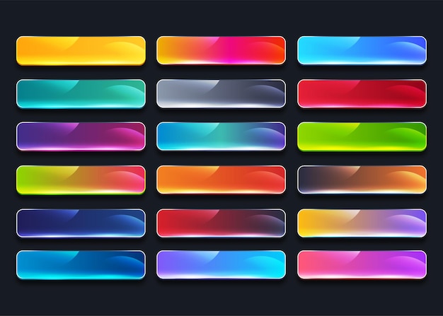 Vector colorful web buttons collection set