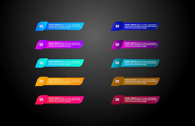 Vector colorful web buttons pack for different purposes