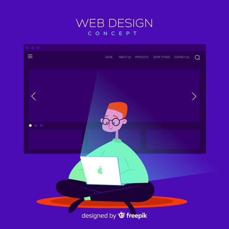 Vector colorful web design concept with flat design