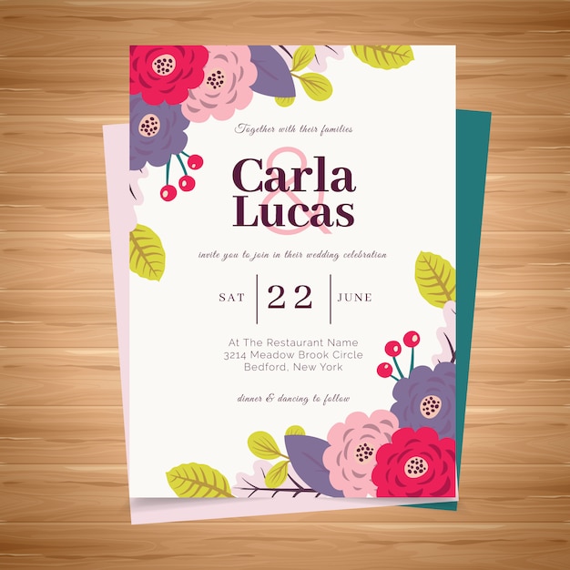 Colorful wedding card