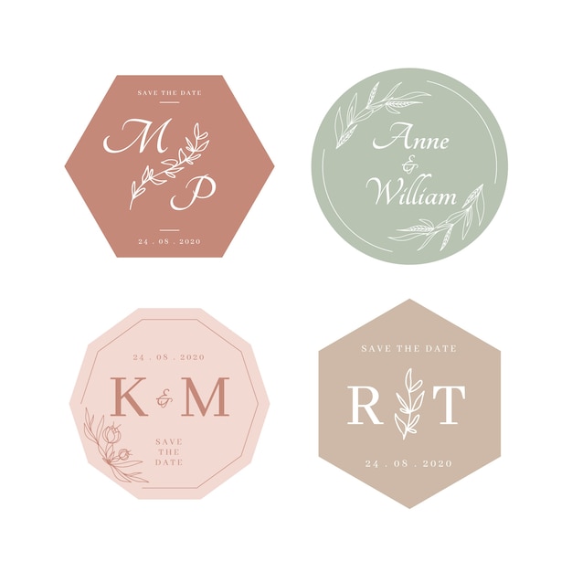 Colorful wedding monograms