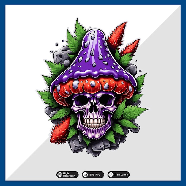 Vector colorful weed cannabis skull vector tshirt design