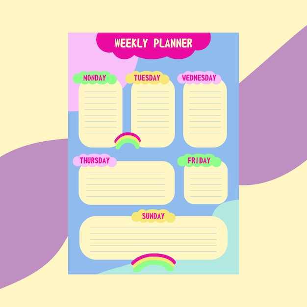 Colorful Weekly Planner Template