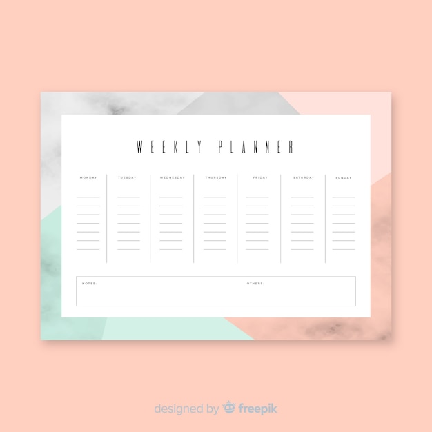 Vector colorful weekly schedule template with flat design