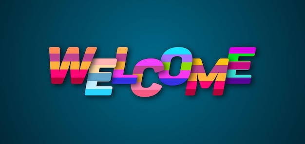 Vector colorful welcome composition with origami style