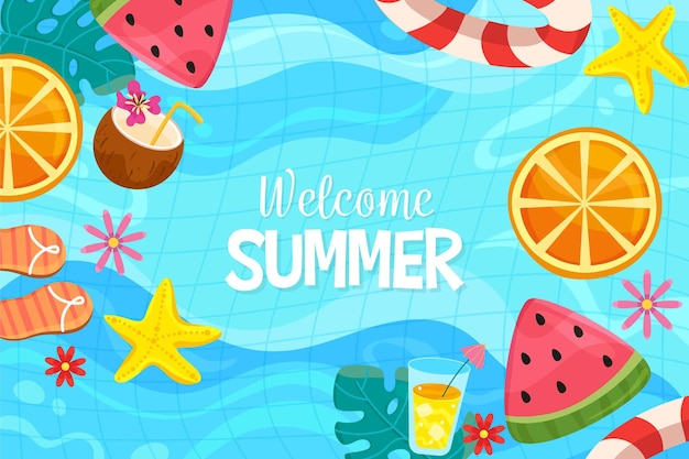 Colorful welcome summer background