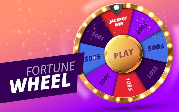 Colorful wheel of luck or fortune infographic online casino background