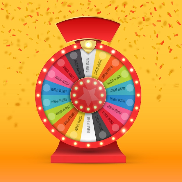 Vector colorful wheel of luck or fortune infographic. online casino.