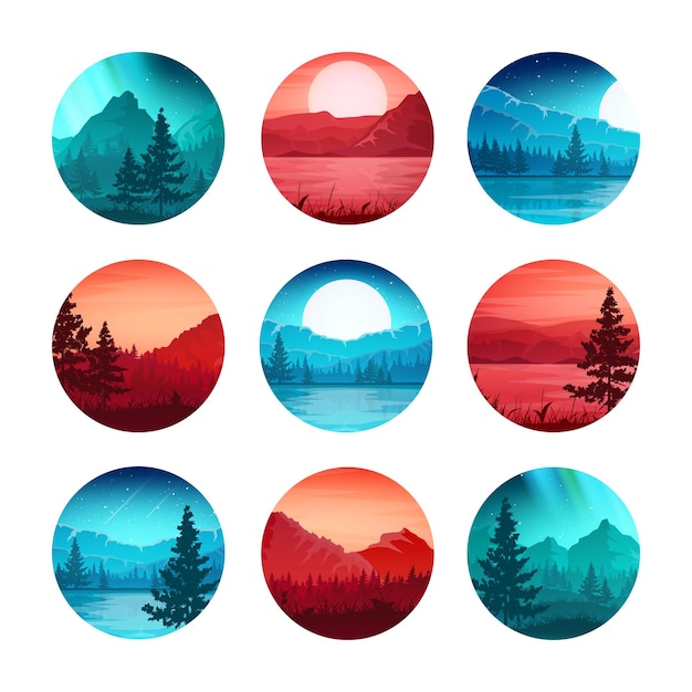 colorful wild nature landscape panorama with mountains hills and forests travel and adventure