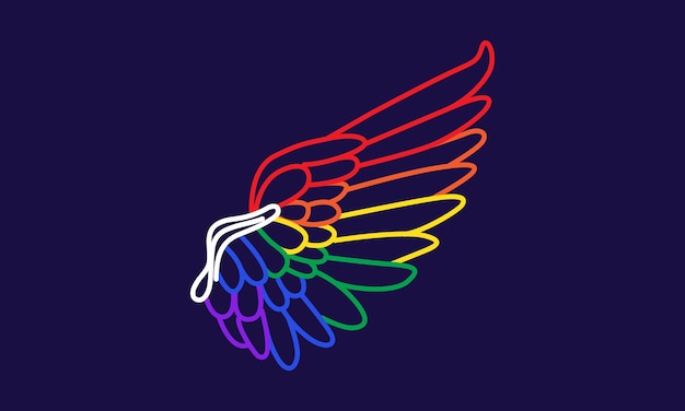 Colorful wings outline vector