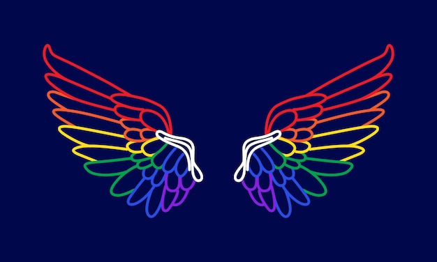 Colorful wings outline vector