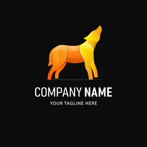 Colorful Wolf Logo Design. Gradient Style Animal logo