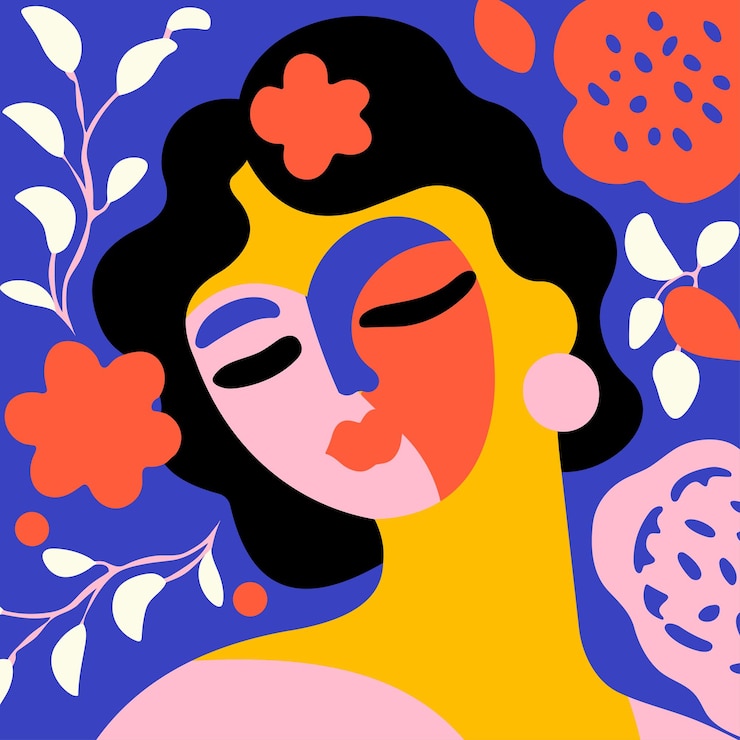 Vector colorful woman illustration