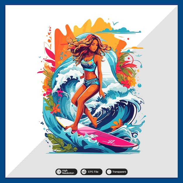 Colorful woman vector tshirt design