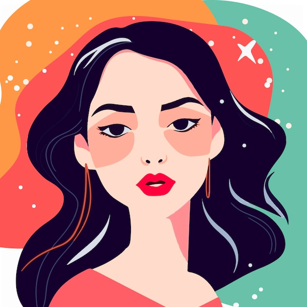 Vector colorful woman