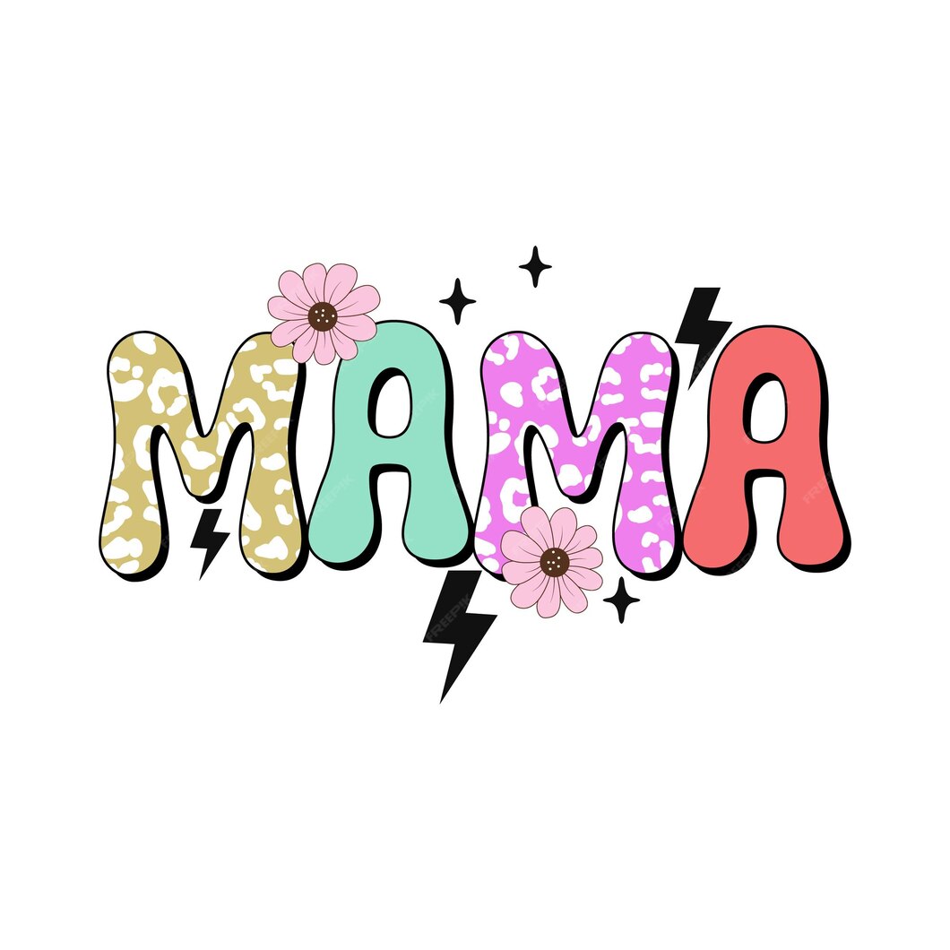 Premium Vector | A colorful word that says mama with a lightning bolt ...