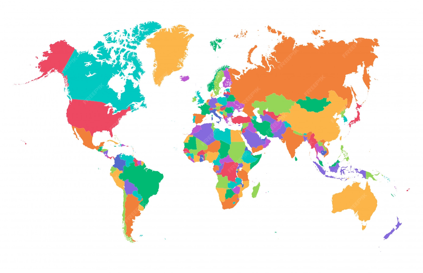 Premium Vector | Colorful world map