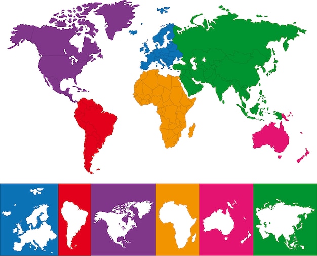 Vector colorful world map