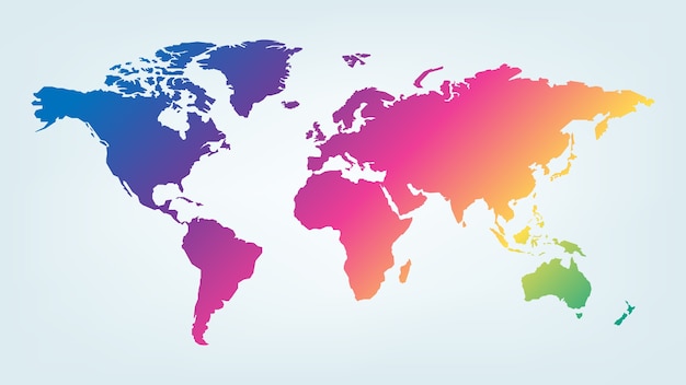 Vector colorful world map