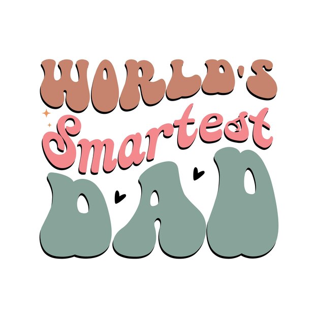 세상에서 가장 똑똑한 아빠라는 단어가 있는 다채로운 세상에서 가장 똑똑한 아빠 로고