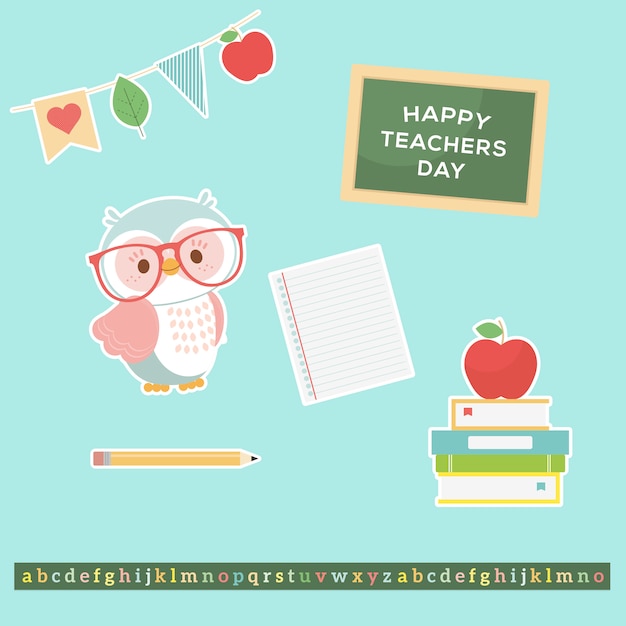 Colorful world teachers day flat design