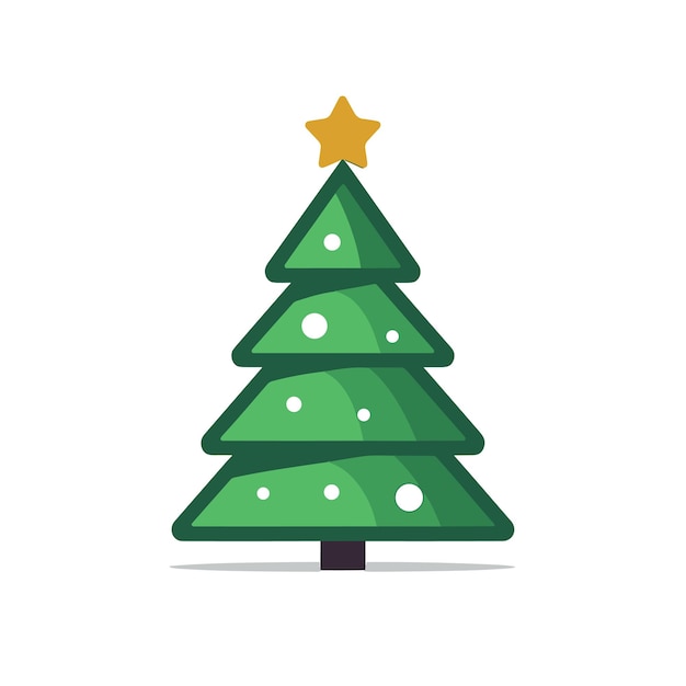 Colorful xmas tree icon on a clean white background