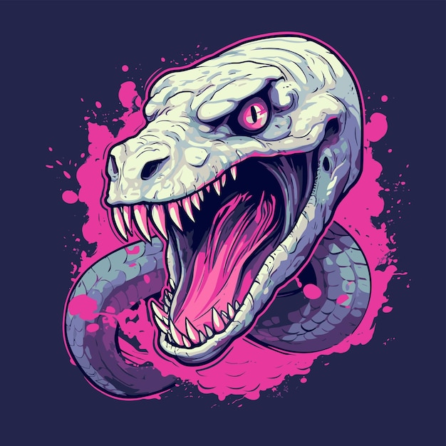 Красочный жуткий Хэллоуин змея портрет векторная иллюстрация