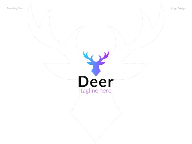 Colorfull deer logo design template