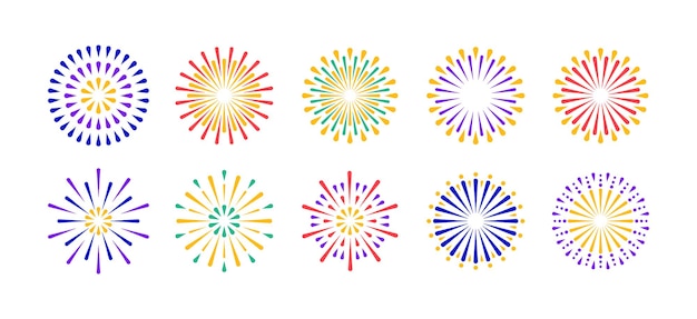 Illustrazione di celebrazione dei fuochi d'artificio colorfull