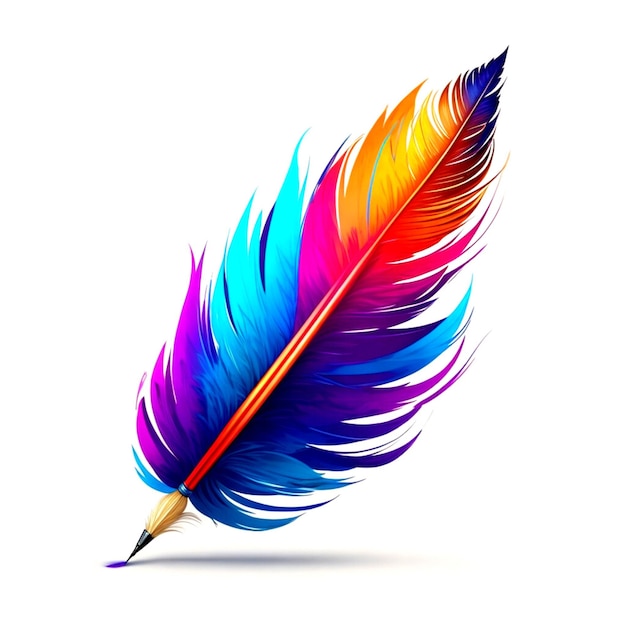 Premium Vector  Colorfull quill feather pen vector