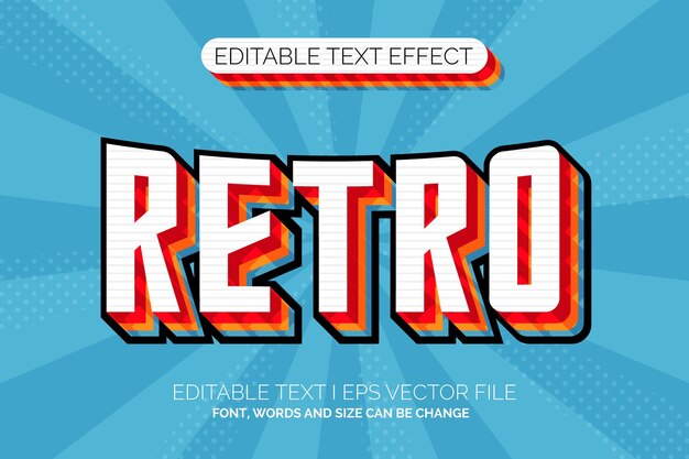 Colorfull retro text style effect