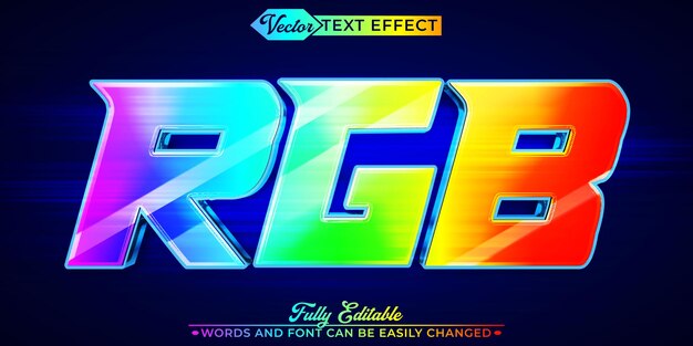Colorfull RGB Vector Editable Text Effect Template