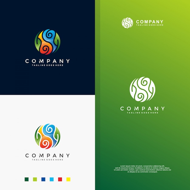 Logo di colorfull yin yang