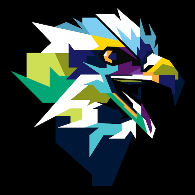 Colorfully eagle head